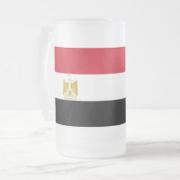 Mattierte Tasse aus Glas mit ägyptischer Flagge