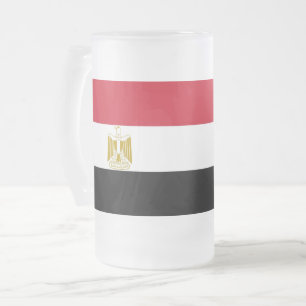 Mattierte Tasse aus Glas mit ägyptischer Flagge