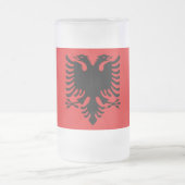 Mattierte Tasse aus Glas mit albanischer Flagge (Mittel)