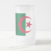 Mattierte Tasse aus Glas mit algerischer Flagge (Mittel)