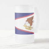 Mattierte Tasse aus Glas mit amerikanischer Flagge (VorderseiteRechts)