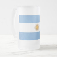 Mattierte Tasse aus Glas mit argentinischer Flagge