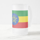 Mattierte Tasse aus Glas mit äthiopischer Flagge (VorderseiteRechts)