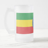 Mattierte Tasse aus Glas mit äthiopischer Flagge (Links)