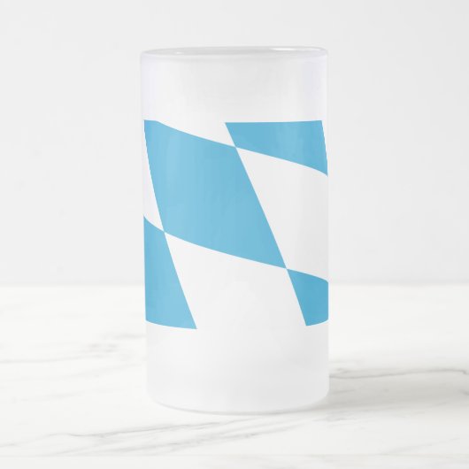 Mattierte Tasse aus Glas mit bayerischer Flagge (Mittel)
