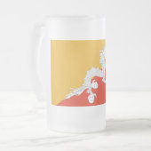Mattierte Tasse aus Glas mit bhutanischer Flagge (Vorderseite Links)