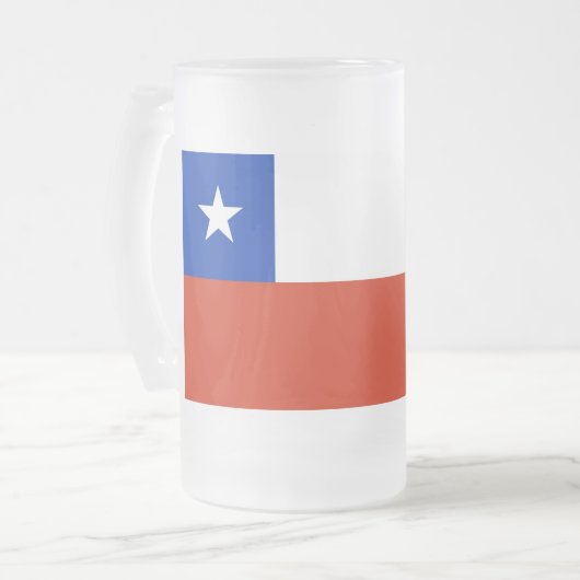 Mattierte Tasse aus Glas mit Chile (Vorderseite Links)