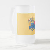 Mattierte Tasse aus Glas mit der Fahne New Jersey (Vorderseite Links)