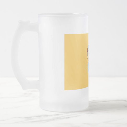 Mattierte Tasse aus Glas mit der Fahne New Jersey (Links)