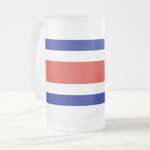 Mattierte Tasse aus Glas mit der Flagge Costa Rica