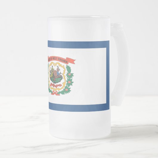 Mattierte Tasse aus Glas mit der Flagge des Staat (VorderseiteRechts)