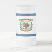 Mattierte Tasse aus Glas mit der Flagge des Staat (Mittel)