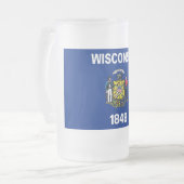 Mattierte Tasse aus Glas mit der Flagge des Wiscon (Vorderseite Links)