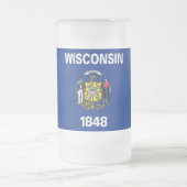 Mattierte Tasse aus Glas mit der Flagge des Wiscon (Mittel)