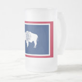 Mattierte Tasse aus Glas mit der Flagge des Wyomin (VorderseiteRechts)