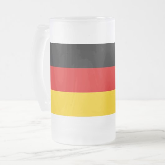Mattierte Tasse aus Glas mit der Flagge Deutschlan (Vorderseite Links)