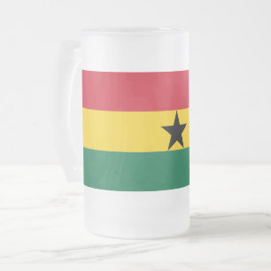 Mattierte Tasse aus Glas mit der Flagge Ghanas