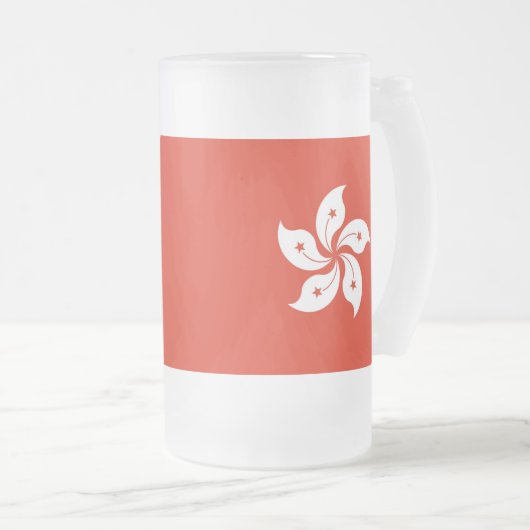 Mattierte Tasse aus Glas mit der Flagge Hongkongs (VorderseiteRechts)