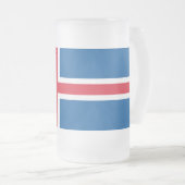 Mattierte Tasse aus Glas mit der Flagge Islands (VorderseiteRechts)
