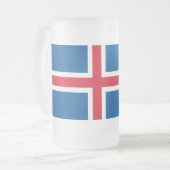 Mattierte Tasse aus Glas mit der Flagge Islands (Vorderseite Links)