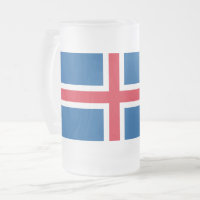 Mattierte Tasse aus Glas mit der Flagge Islands