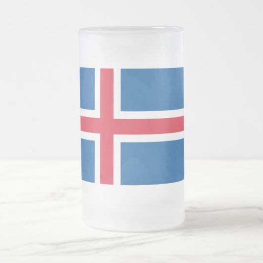 Mattierte Tasse aus Glas mit der Flagge Islands (Mittel)