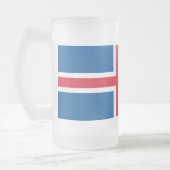 Mattierte Tasse aus Glas mit der Flagge Islands (Links)