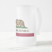 Mattierte Tasse aus Glas mit der Flagge Kalifornie (VorderseiteRechts)