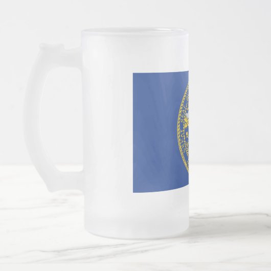 Mattierte Tasse aus Glas mit der Flagge Nebraskas (Links)