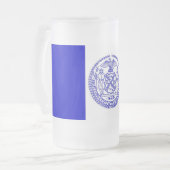 Mattierte Tasse aus Glas mit der Flagge New Yorks (Vorderseite Links)
