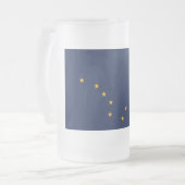 Mattierte Tasse aus Glas mit der Flagge von Alaska (Vorderseite Links)