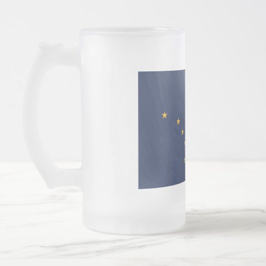 Mattierte Tasse aus Glas mit der Flagge von Alaska (Links)