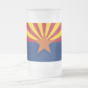 Mattierte Tasse aus Glas mit der Flagge von Arizon
