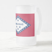 Mattierte Tasse aus Glas mit der Flagge von Arkans (VorderseiteRechts)