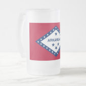 Mattierte Tasse aus Glas mit der Flagge von Arkans (Vorderseite Links)
