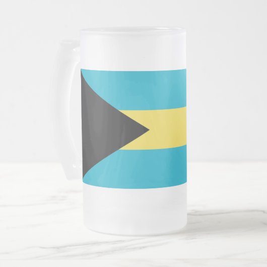 Mattierte Tasse aus Glas mit der Flagge von Bahama (Vorderseite Links)