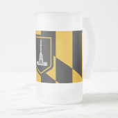 Mattierte Tasse aus Glas mit der Flagge von Baltim (VorderseiteRechts)