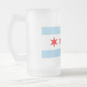 Mattierte Tasse aus Glas mit der Flagge von Chicag (Links)