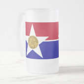 Mattierte Tasse aus Glas mit der Flagge von Dallas (Vorderseite Links)