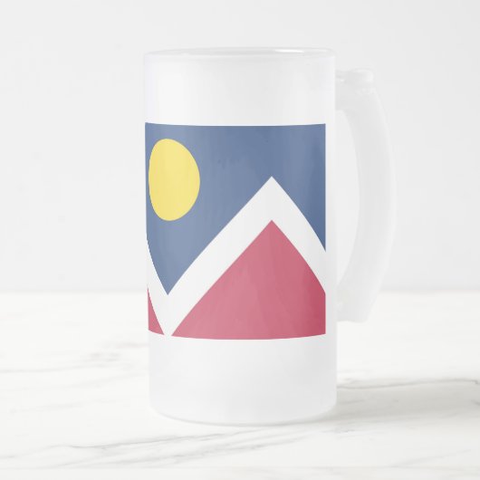 Mattierte Tasse aus Glas mit der Flagge von Denver (VorderseiteRechts)