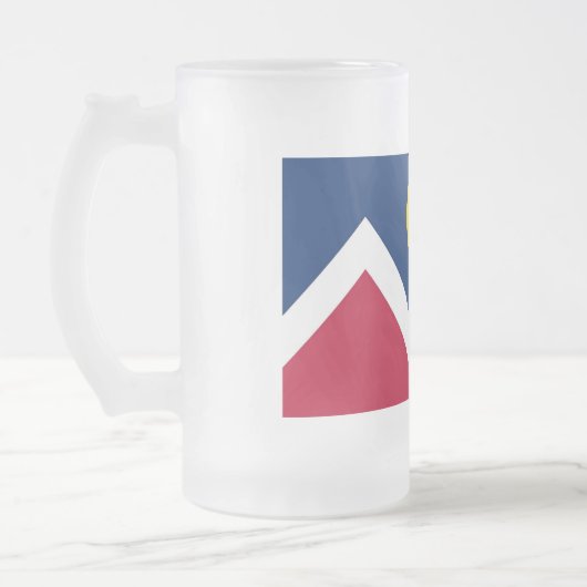 Mattierte Tasse aus Glas mit der Flagge von Denver (Links)