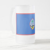 Mattierte Tasse aus Glas mit der Flagge von Guam,  (Vorderseite Links)