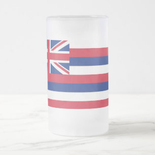 Mattierte Tasse aus Glas mit der Flagge von Hawaii