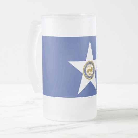 Mattierte Tasse aus Glas mit der Flagge von Housto (Vorderseite Links)