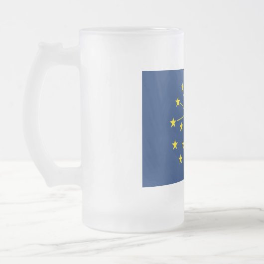 Mattierte Tasse aus Glas mit der Flagge von Indian (Links)
