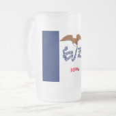 Mattierte Tasse aus Glas mit der Flagge von Iowa,  (Vorderseite Links)