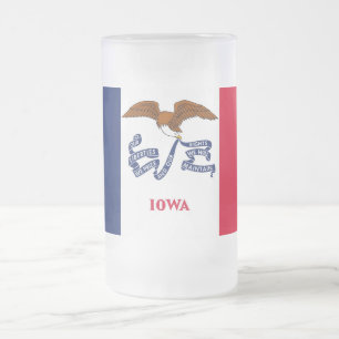 Mattierte Tasse aus Glas mit der Flagge von Iowa,