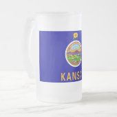 Mattierte Tasse aus Glas mit der Flagge von Kansas (Vorderseite Links)