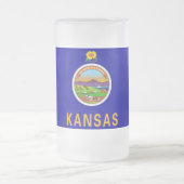 Mattierte Tasse aus Glas mit der Flagge von Kansas (Mittel)