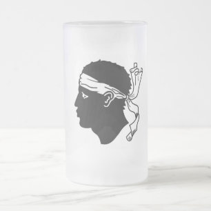 Mattierte Tasse aus Glas mit der Flagge von Korsik